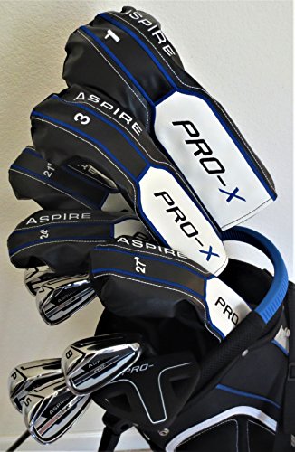 Mens Complete Golf Set Custom Made Clubs For Tall Men 6'0"- 6'6" Tall Forged Ti Driver, 3 Wood, 3, 4, 5 Hybrids, Irons, Sand Wedge Putter, Stand Bag Regular Flex Pro Quality #TOP7