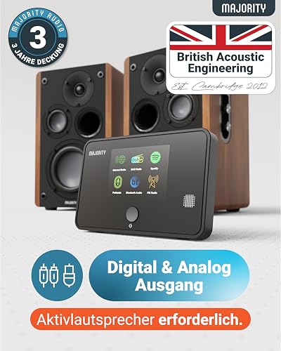 Tuner Internetradio WLAN | DAB+ Adapter Bluetooth | Streamer Hifi Spotify Connect | Digitalradio Stereo Receiver | Aktive Lautsprecher Erforderlich- Nicht Im Lieferumfang Enthalten | MAJORITY Robinson – Bild 4