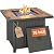 Bali Outdoors Propane Gas Fire Pit Table, 30 inch 50,000 BTU Square Gas Firepits with Fire Glass for Outside