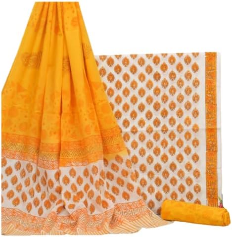 NISHIREWomen's Cotton Printed Unstitched Salwar Suit Dress Material With Dupatta