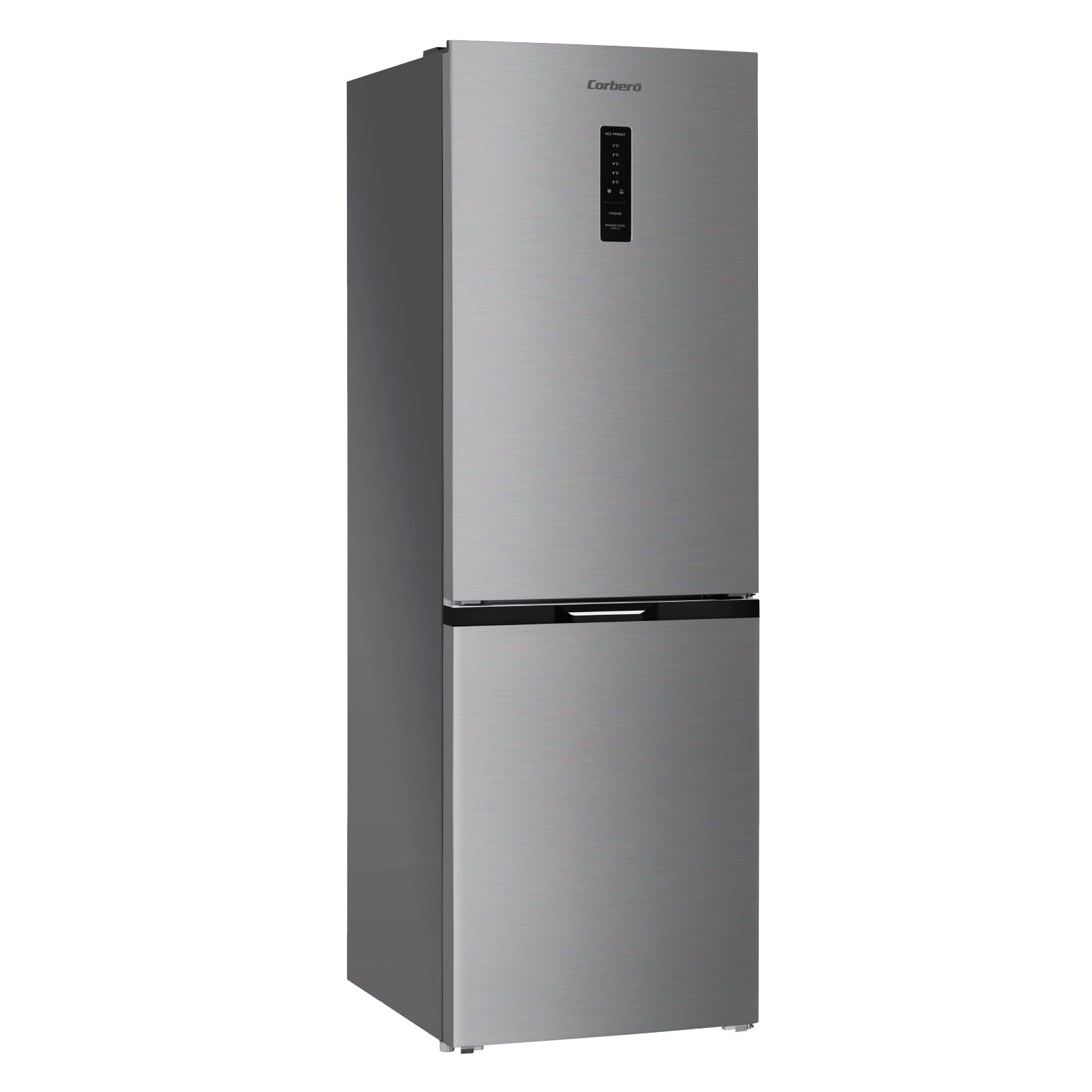 Corberó - Frigorífico Combi | CCH326DX | 293 L | 186 cm | No Frost | Motor Inverter | Display en Puerta y Función Súper Enfriamiento | Silencioso 39db | Inox