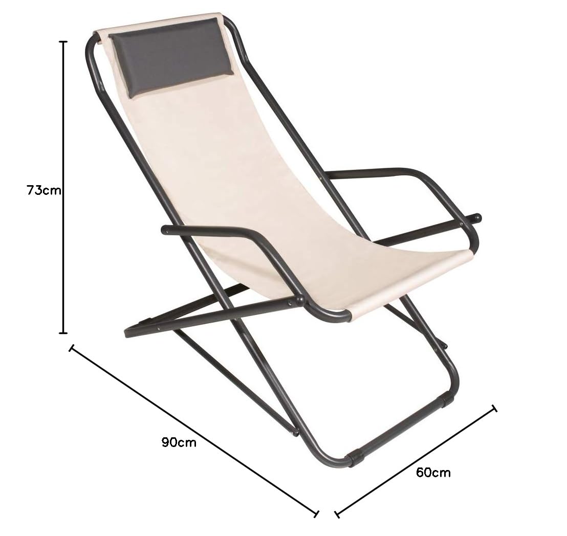 VERDELOOK Formentera Poltrona Sedia a Dondolo 90x60x73 cm Ecru Made in Italy