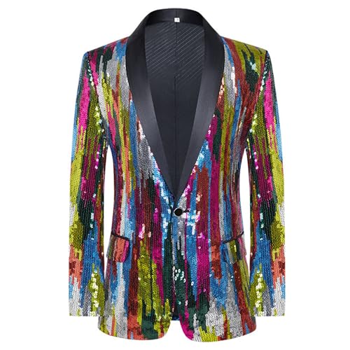 Smoking casual pour homme veste à paillettes idéale soirée à thème et mariage
