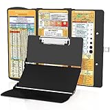 Cooperwin Clipboards Nursing Clipboard Trifold Foldable, 3 Layers Aluminum Nurse Clipboards with Nursing Edition Cheat Sheets Folding Pocket Size for Students, Nurses and Doctors (Black1)