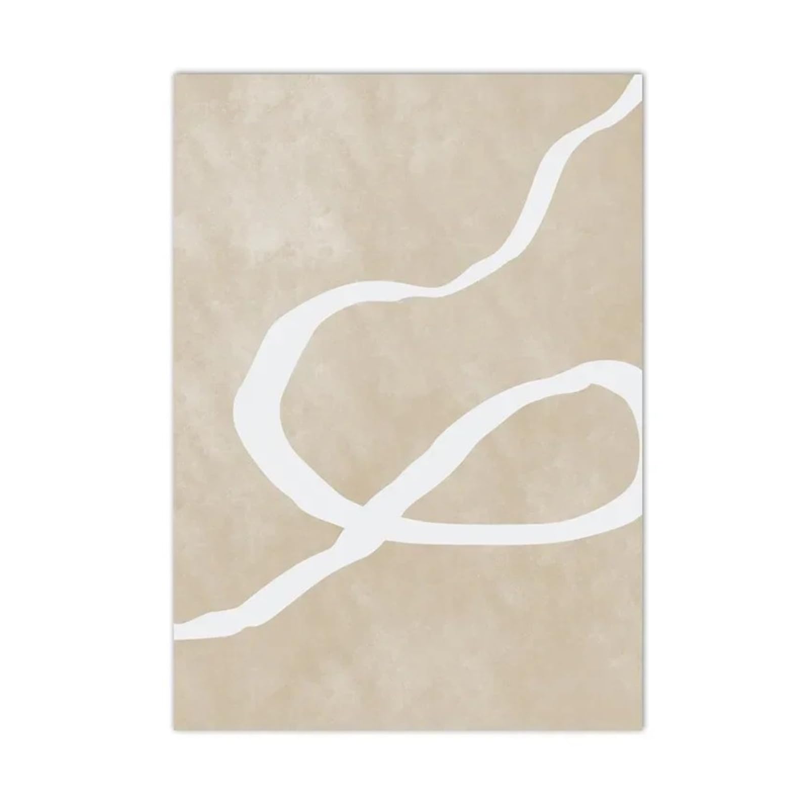 XENITE Wall Art Canvas Prints Neutral Boho Beige Posters Abstract White Lines Wall Art Canvas Painting Prints Pictures Modern(B,50x70cm)