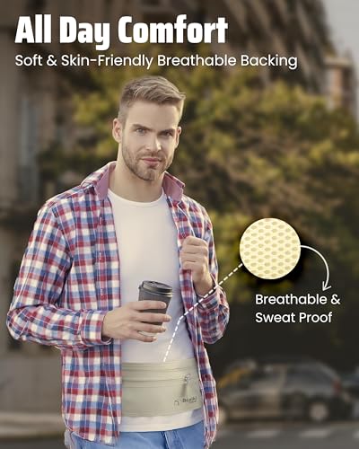 rfid blocking money belt for travel  ultra comfortable hidden travel wallet lightweight amp water-resistant with adjustable strap  secure cash amp passport holder for international trips amp theme parks