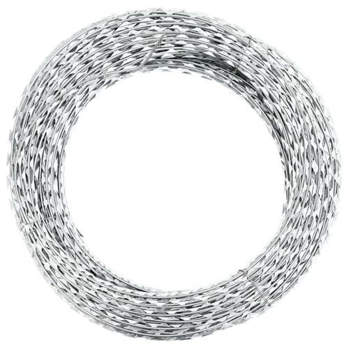 vidaXL Alambre de Espino Acero Galvanizado 100 m Rollo Pinchos para Alambrada