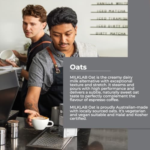 Image of MILKLAB Oat Barista Milk 1L | Made with Australian Oats | Plant-Based Milk for Cafe-Style Coffee at Home | Smooth, Creamy & Frothy | Dairy-Free, Vegan | Contains Gluten