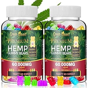 60,000mg Gummies – 2 Pack Herbal Gummies 100% Natural Oil Infused Gummies 120ct,A-Z Vitamins & Minerals for Women, 365…