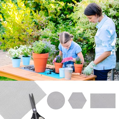 image for lasuroa 10pcs Flower Pot Hole Mesh Pad, 11.8x7.8 Inch Bonsai Mesh Drai