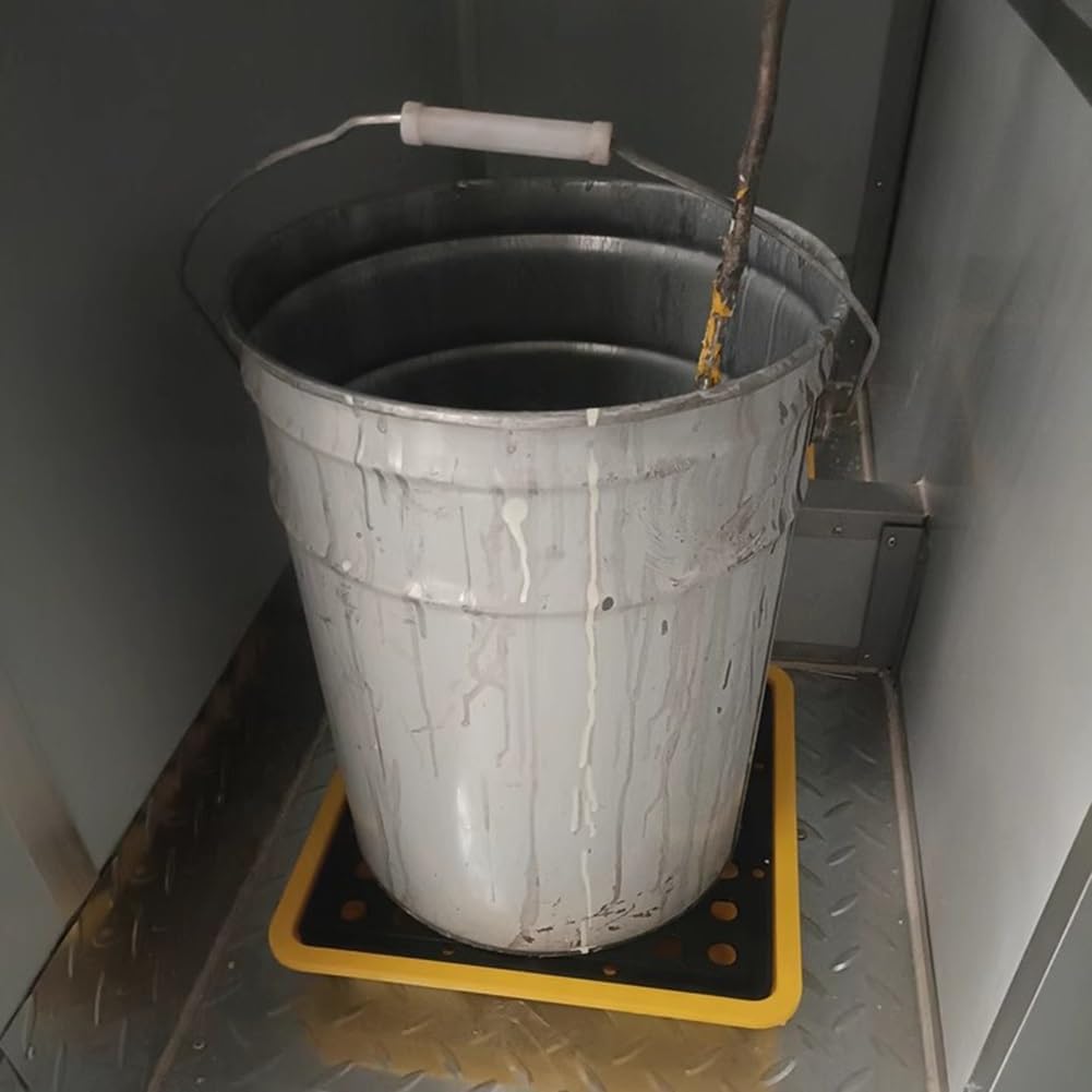 Stackable Mini Spill Containment Pallet for Industrial Labs - 1 Drum Capacity - Durable Grating Tray for Safe Spill Management,Yellow-13 L/49X36X10 CM