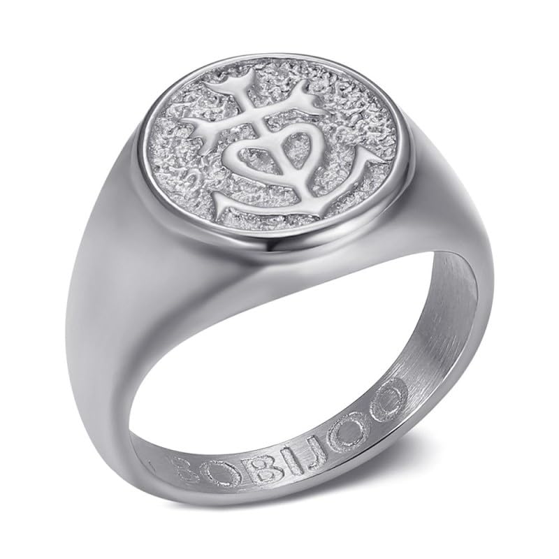 Bague Croix de Camargue en acier pour homme