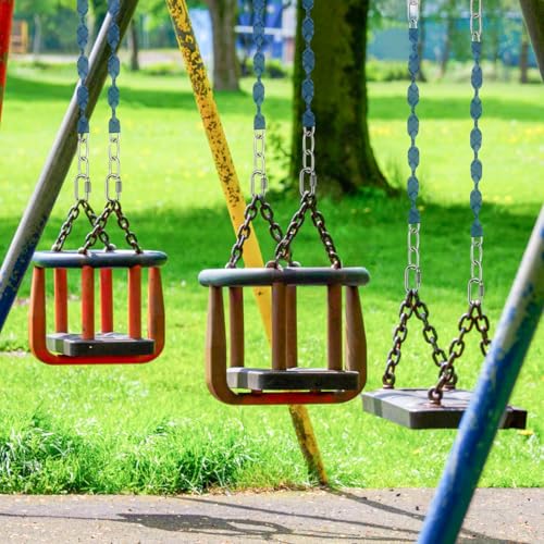 Image of 4 Stainless Steel Chains (84 inch) Swing Chains, Heavy Duty Swing Hardware,4 Quick Connection Buckles, Indoor and Outdoor Playground Swings, Hammocks, Sandbags, 1000 lb Capacity Blue