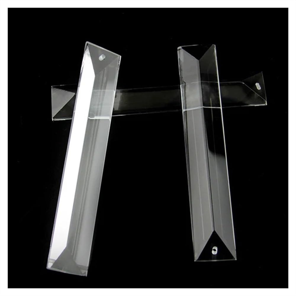 Attrape-Soleil de Jardin Prisme Triangulaire Transparent en 1 Trou/2 Trous, pièces de pendentifs de Lustre Colliers pendentifs Faits à la Main(22x220mm 10pcs)