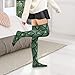 JUZIHAI Green Dragon Scales Women's Knee High Socks Soft Thigh High Socks Casual and Fashion Warm Knee High Stockings for Winter Leg Wear