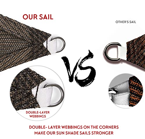 Kamea Kenna 8' X 12' Brown Rectangle Sun Shade Sail Outdoor Canopy Permeable Uv Block Awning Custom Size Accepted #TOP3