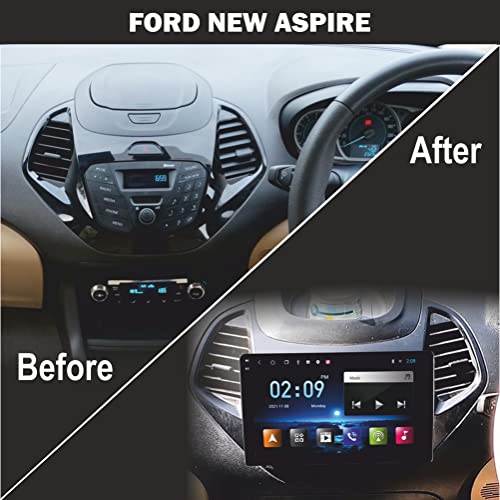 Image of Trony 9 Inches Advanced Car Radio Receiver Android 10 System for Ford New Aspire with 2GB /16GB RAM & ROM with Wired Apple Carplay and Android Auto