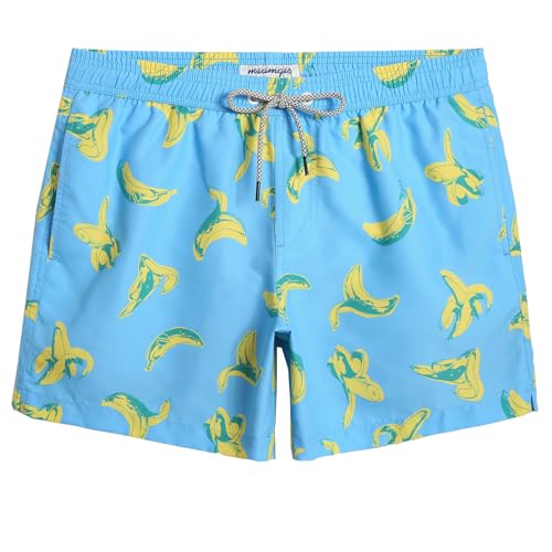 Image of maamgic Mens Swim Trunks 5 Inch with Mesh Lining, Quick Dry Mens Bathing Suit, Swim Shorts for Swimming and Beach