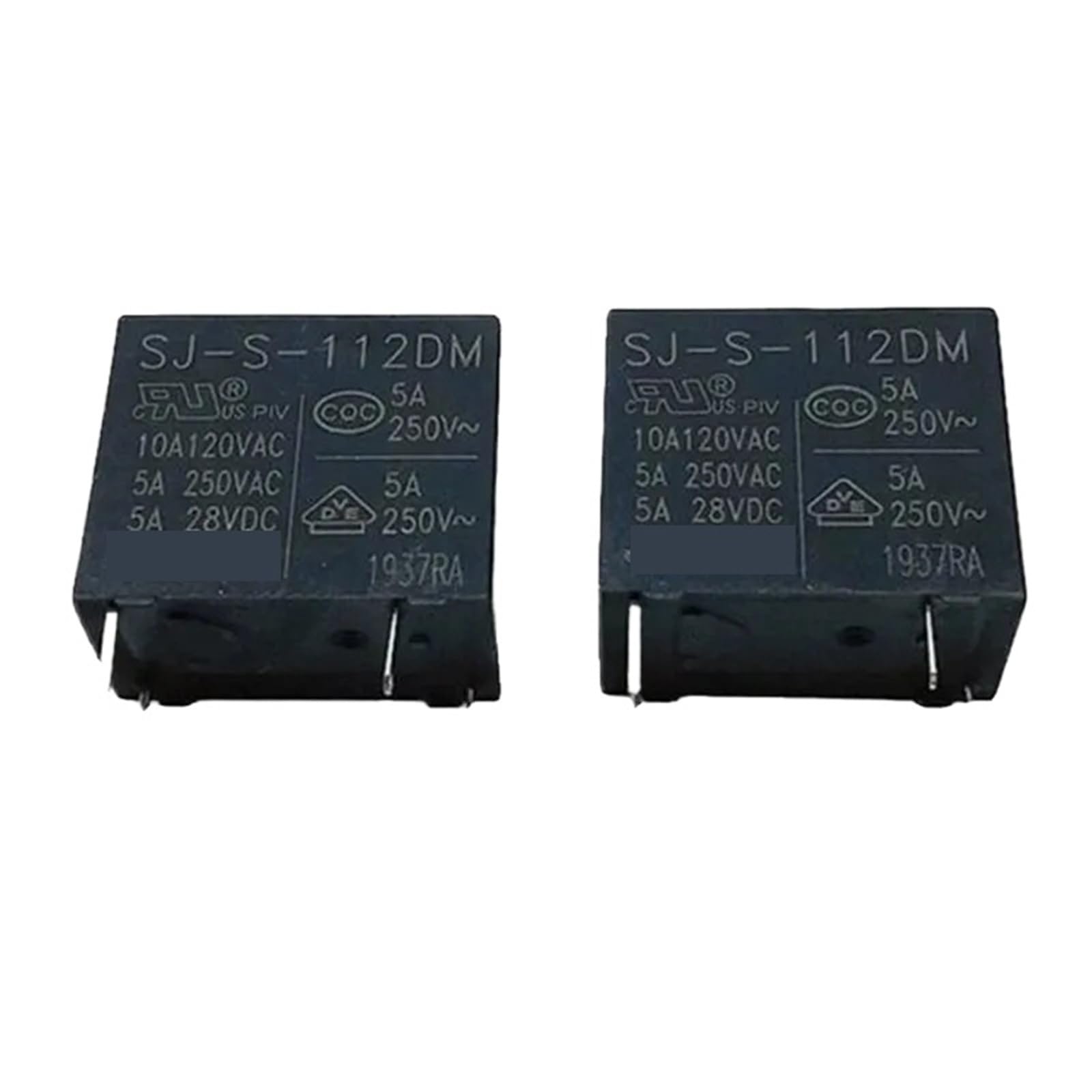 Relais SJ-S-112DM 12V 5A à 4 broches pour circuits imprimés électroniques - Lot de 10 pièces