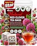 WOTIHA Premium Red Clover Tea Bags, 50 Count – 100% Natural Red Clover Herb, Rich in Antioxidants, Additive-Free, Caffeine-Free, Sugar-Free