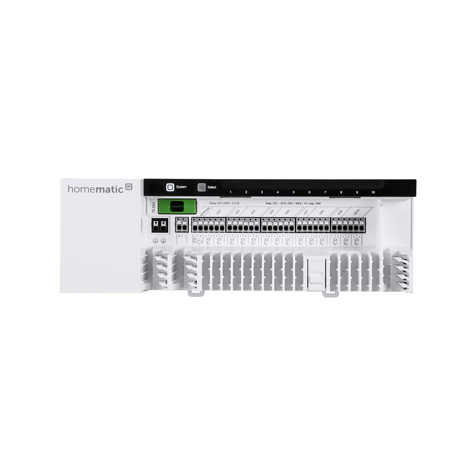 Homematic IP Smart Home 142981A0 - Controlador de calefacción por Suelo Radiante (10 aumentos, 230 V, con o sin aplicación, Ahorro de energía)