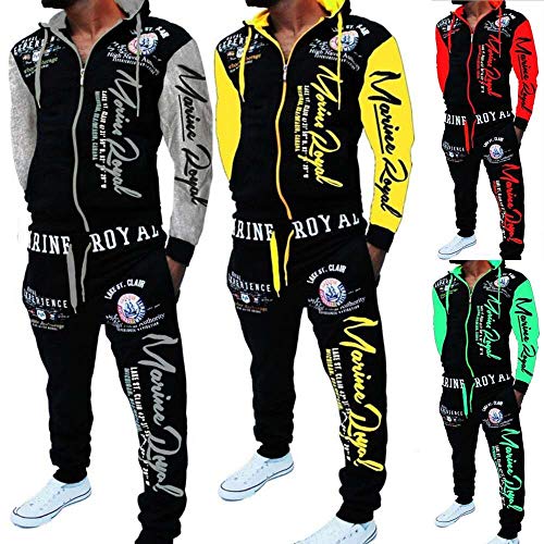 Men's Casual Tracksuit Hooded Full Zip Elastic Waistband Sweatsuit Set… #TOP6