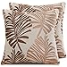 Juego de 2 Funda de Cojin Lino Hoja Tropical, Patrón Hojas de Monstera Fundas Cojines Decorativos 45x45 cm Decorativa Hogar Cojín Cama Sofás Sala de Estar Dormitorio Broncearse