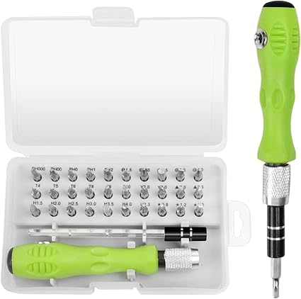 SHUTTLE ART Screwdriver Set, 32 in 1 Multifunctional Screwdriver Set, Screwdriver Handle with Flexible Extension Bar and Organizer Case for Laptop, Magnetic Absorption Drill Bits Repair Tool