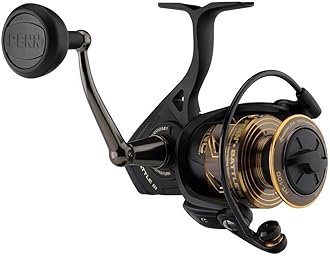 PENN Battle Spinning Reel Kit, Size 5000, Includes Reel Cover and Spare Anodized Aluminum Spool, Right/Left Handle Position, HT-100 Front Drag System