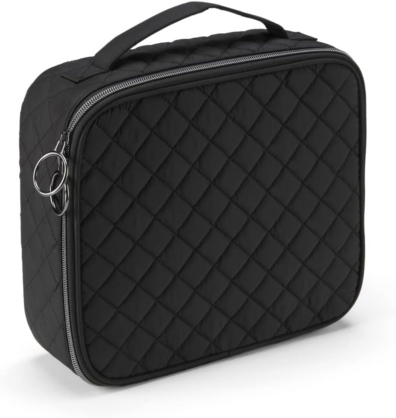 Scünci by Conair Makeup Beauty Case, Makeup Train Case, Makeup Bag, Travel Organizer for Women, Black