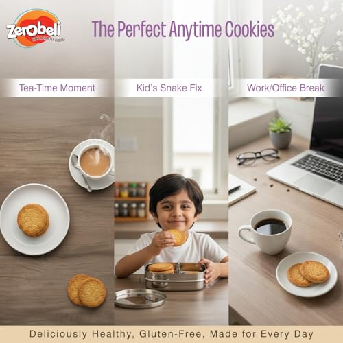 Image of Zerobeli Jowar Gluten Free Cookies 250g (Pack of 3) |100% Wholesome Multigrain Millet Cookies| Delicious And Nutritious | No Maida, No Palm Oil or Preservatives | rich in dietary fiber