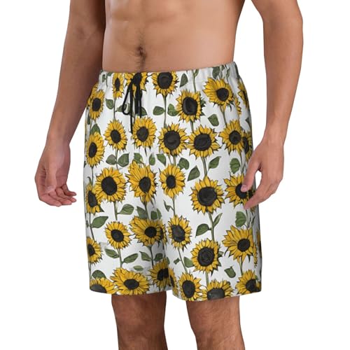 Romantic Sunflowers Print Men's Beach Pants Lightweight Quick-Dry Swim Pants with Mesh Lining for Men2