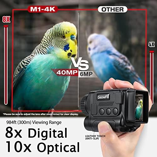 Night Vision Binoculars, MINI Digital Night Vision Goggles for 100% Darkness, with 8x Digital Zoom 2000mAh Battery, Save Photos&Video with Audio for Adult Hunting Spy Military Security, 32GB Card