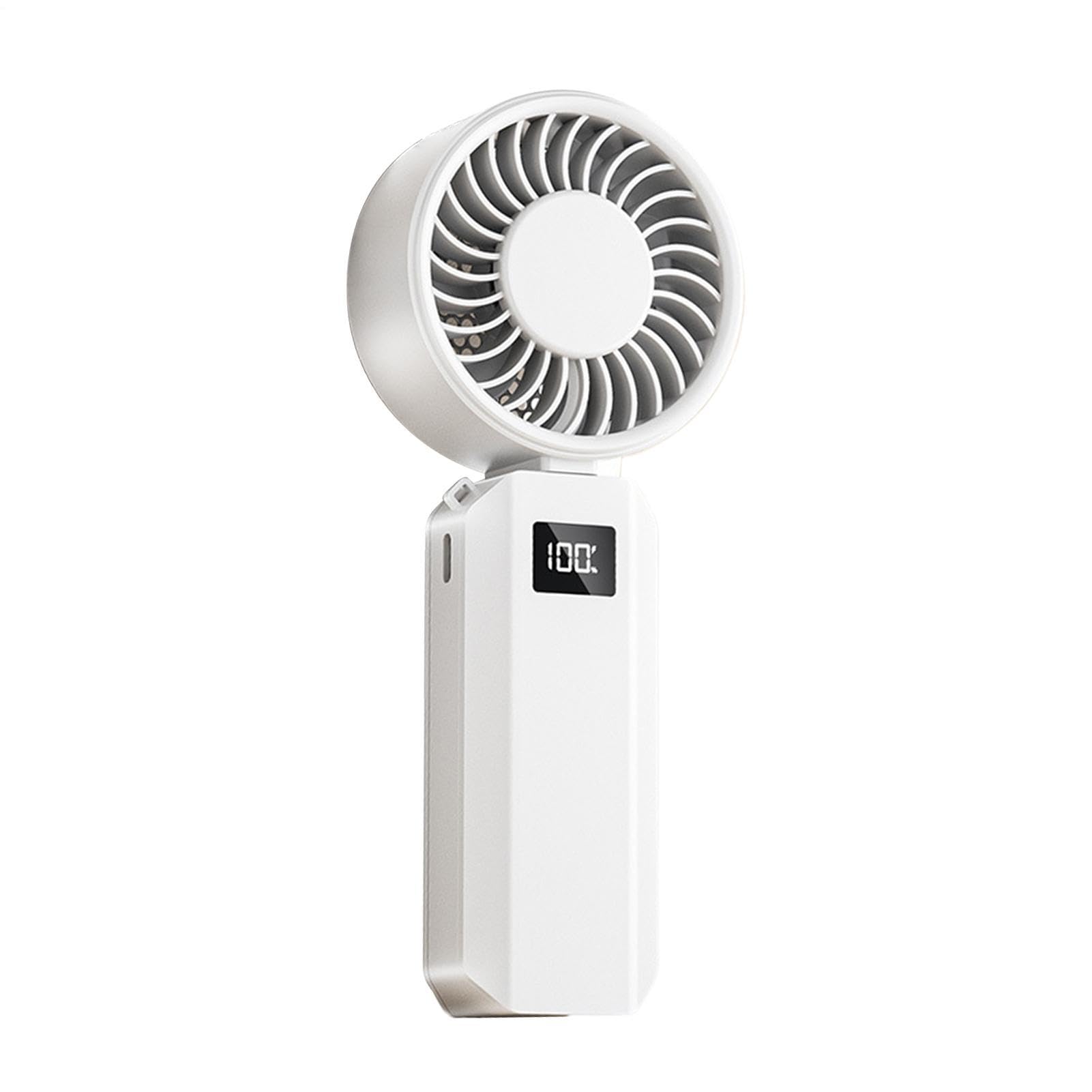 Ventilador de mano recargable de 6 velocidades con flujo de aire potente y larga duración