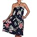 Produktbild A105 Sommer Bandeau Kleid Holz-Perlen Damen Strandkleid Tuchkleid Tuch Aztec (Blau)