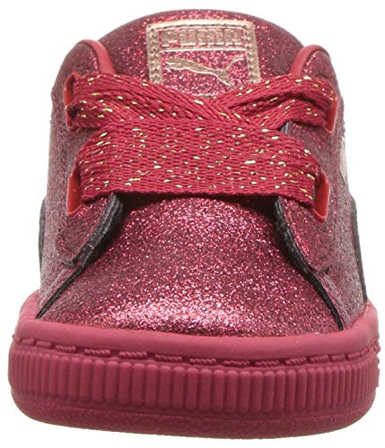PUMA Kids Basket Heart Patent Kids Sneaker, Ribbon red-Rose Gold, 1.5 M US Little2
