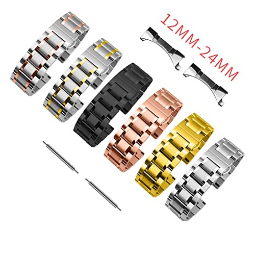 Metalen Horlogebandje 12mm 13mm 14mm 15mm 16mm 17mm 18mm 19mm 20mm 21mm 22mm 23mm 24mm Roestvrij Stalen Horloge Band (Band Color : 10, Band Width : 22mm) - Afbeelding 7
