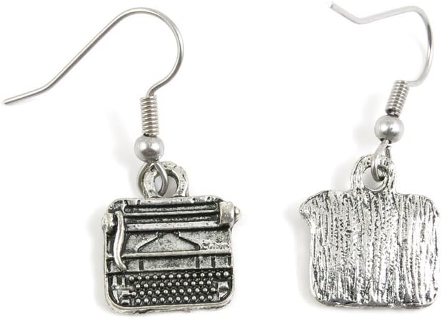 1 Pairs Jewelry Making Antique Silver Tone Earring Supplies Hooks Findings Charms M4BT1 Typewriter Typer