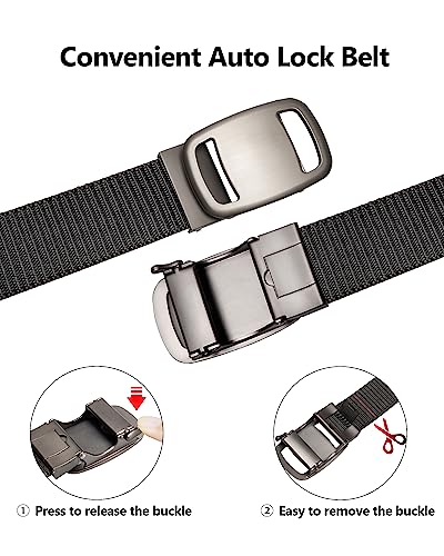 EsengNoyi Nylon Ratchet Belt, Military Web Belt for Men Casual Golf Pants Adjustable3