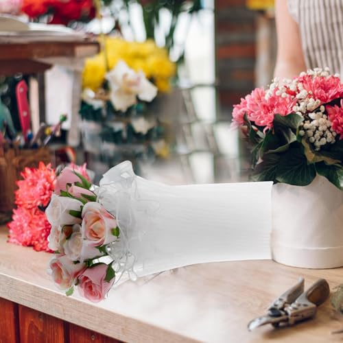 EXCEART rollo decorativo de gasa para manualidades, tul arrugado para arreglos florales, decoraciones para fiestas y lazos para el cabello, suministros creativos para manualidades miniatura 4