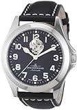 Zeno Watch Basel Ghandi 8112U-a1 - Reloj analógico automático para Hombre, Correa de Cuero Color Negro