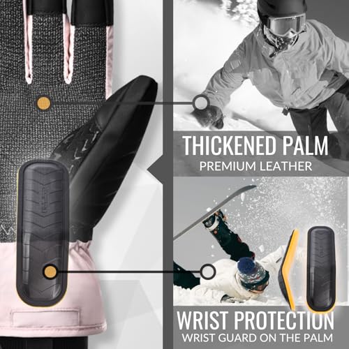 devembr Ski Gloves with Wrist Guards