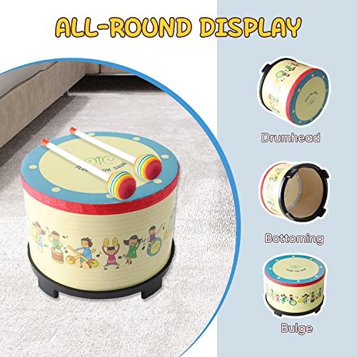Batería Floor Tom Drum de 10 pulgadas con 2 mazos y 2 pares de baquetas 5A para adultos y niños miniatura 4