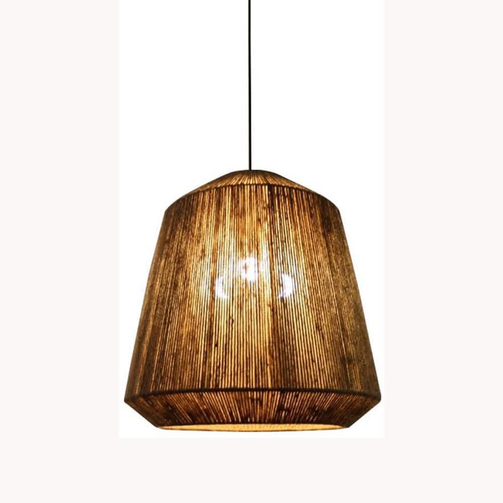 Pendentif E27 3 lumières lustre géométrique en corde de chanvre tressée main