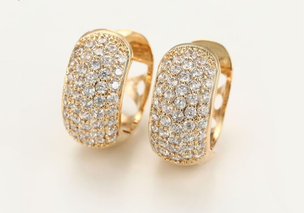 18K Gold Plated Hoop Earrings for Women, CZ Cubic Zirconia Round Hoop Earrings 19MM - Image 8