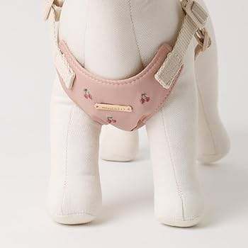 犬用　サーモンピンク【本革】リード＆ハーネス2点 SET❣️ さくらんぼ刺繍ハーネス+リードSET【名入れ刺繍対応】 – moncheri