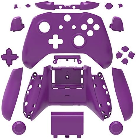 SN-RIGGOR Replacement Housing Full Shell Set Full Buttons Set Faceplates ABXY Buttons RB LB Bumpers for Xbox One S Slim Controller (3.5 mm Headphone Jack) S Controller Repair Parts (Purple)