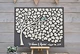 Material: madera PotteLove Libro de visitas de boda 3D gris alternativo árbol corazones rústico boda libro de invitados único libro de visitas de madera árbol de la vida regalo de boda