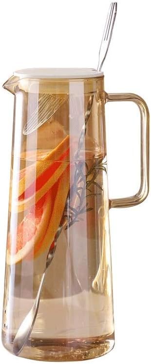 High Borosilicate Glass Pitcher 1.6L Jug with Lids Living Room,Office Water Filter Jar for Hot/Cold Juice,Tea,Milk And Coffee