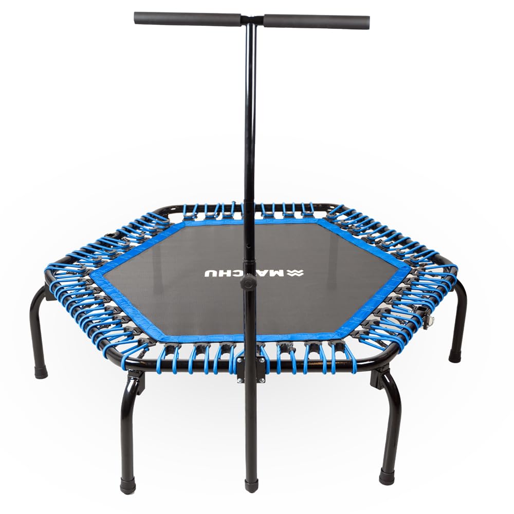Matchu Sports Fitness Trampolino PRO | Trampolino sportivo | Extra robusto | Con sospensione elastica | Diametro 110 cm | Con maniglia | Facile da usare | Lunga durata | Forza muscolare e fitness